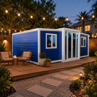 Maison conteneur préfabriquée moderne de 20, 30 ou 40 pieds avec 2 chambres, salle de bain et revêtement de sol en PVC pour logements et unités d'hébergement