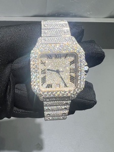 <span class=keywords><strong>Montre</strong></span> mécanique de luxe sertie de diamants VVS Moissanite, style hip-hop glacé, <span class=keywords><strong>montre</strong></span> sertie de diamants - Product Image 2