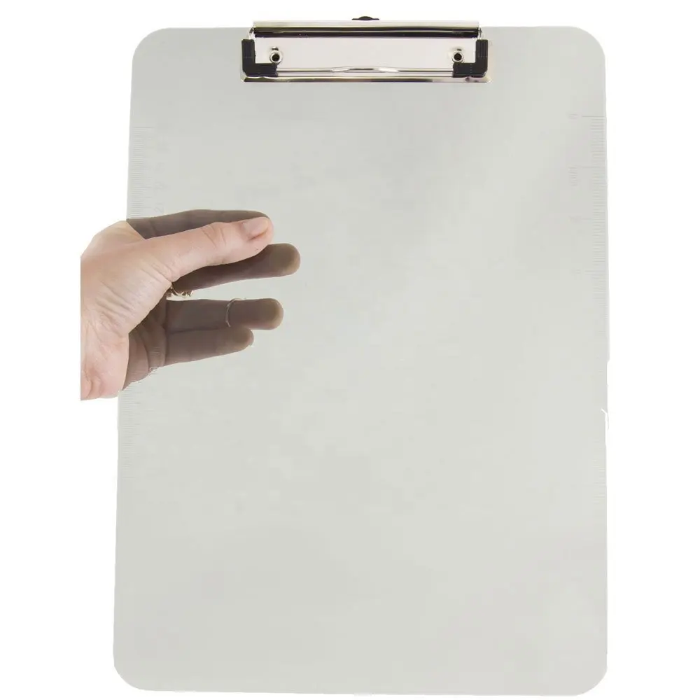 Custom printing different size various colors A4 low profile clip transparent plastic clear acrylic clipboard