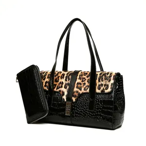 Wholesale Luxury Double Women's Handbags Set Women PU Leather Crossbody Shoulder Bag Female Handbag Popular Boston Bag