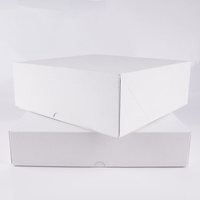 Lot de stock – Boîte à gâteau en carton ondulé blanc, écologique, jetable, de qualité alimentaire, recyclé, pour emballage cadeau d'anniversaire et pâtisserie