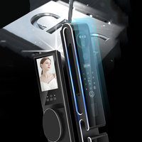 Application Tuya, interphone vidéo 3D, serrure intelligente avec reconnaissance d'empreintes digitales, Cerradura Inteligente, bois/acier, alliage d'aluminium, noir, données cloud