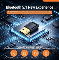 Adaptor USB Bluetooth 5.1 Chip Realtek 8761BUV Mini Dongle Bluetooth Eksternal Bebas Driver untuk Windows Desktop Laptop