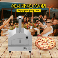 Four à pizza au gaz 16 pouces en acier inoxydable multifonctionnel pour l'extérieur avec cheminée et thermomètre pour les fêtes