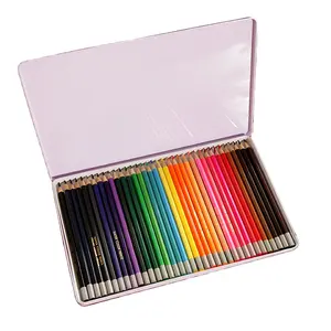 Di alta qualità 72 pcs set matita di colore in scatola di latta di metallo con il disegno su misura