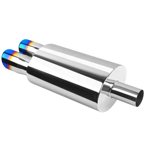 Tubo de Escape Recto de Acero Inoxidable de Alta Calidad para Auto, Entrada de 60 mm, con Doble Punta Azul Quemado, Accesorios para Auto C1448-BB2- - Product Image 6