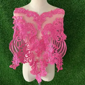 2022 new design embroidered corset applique panels for wedding bridal dresses