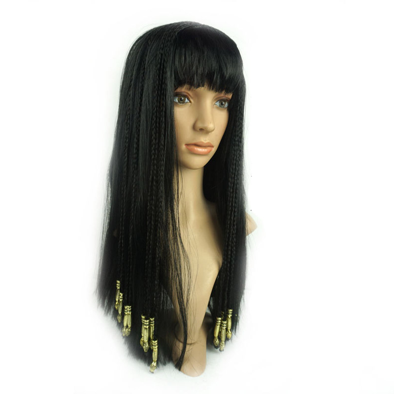 China Manufactory Cleopatra Black Wig With Bangs Long  display picture 3