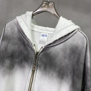H5540 Street Wear Style Wholesale Custom 420 Gsm 100% Cotton Dirty Washed Hoodies Zip up Hoodies - Product Image 1