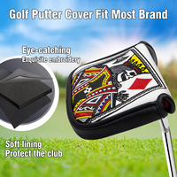 Couvre-chef de golf magnétique fort personnalisé de conception d'usine Maillet de putter Broderie Couvre-chef de putter de maillet de golf en cuir de qualité supérieure