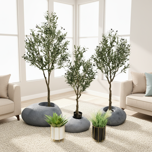 <span class=keywords><strong>Pot</strong></span> de plantes artificielles <span class=keywords><strong>en</strong></span> PU fait main, style <span class=keywords><strong>olivier</strong></span>, très demandé, matériau durable, résistant aux UV, feuillage luxuriant, pour décoration intérieure et extérieure - Product Image 1