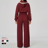 Nouvel ensemble de survêtements sportifs pour femmes, coupe ample, en molleton chaud coton/polyester, veste à capuche et pantalon color-block