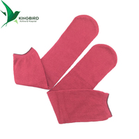 Chaussettes longues décontractées en polyester pour l'automne, respirantes, écologiques, biodégradables, avec motif à pois antidérapant, bordure tissée jetable et logo
