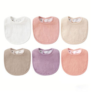 ผ้ากันเปื้อนเด็กอ่อนแบบมัสลิน 6 ชั้น ป้องกันแบคทีเรีย เป็นมิตรกับสิ่งแวดล้อม ยี่ห้อแพทเท็กซ์ ขายส่ง ขนาด 0-24 เดือน สำหรับป้อนอาหารเด็ก ผ้าฝ้าย 100% ซักได้ สีพื้น - Product Image 1