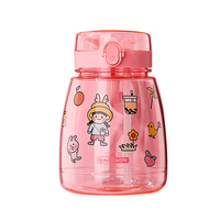 Grande bouteille en plastique écologique de 1200 ml avec paille et corde pour enfants, résistante aux chutes et aux hautes températures, mignonne, pour activités sportives et de gym