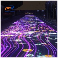 Cartographie matérielle extérieure de projection d'éclairage routier en métal de projecteur de plancher d'hologramme interactif pour le terrain de jeu de route