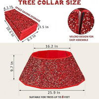 Ornamen Kerah Pohon Natal Kain Payet Buatan Tangan Ramah Lingkungan Model Baru Grosir Kerajinan Pagar Apron Dekorasi Dasar Merah