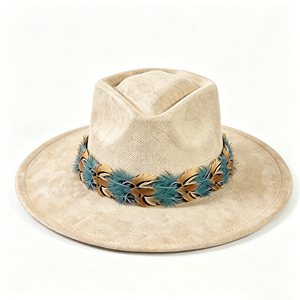 Bande de chapeau en plumes de <span class=keywords><strong>faisan</strong></span> naturelles teintées, garniture à franges, pour hommes et femmes, chapeau de cowboy, fedora, accessoire de coiffure, accessoire de costume - Product Image 1