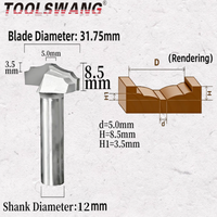 Fraises à rainurer pour panneaux de porte en bois TOOLSWANG - Outils de coupe professionnels en carbure de tungstène non revêtu 55HRC pour machines CNC