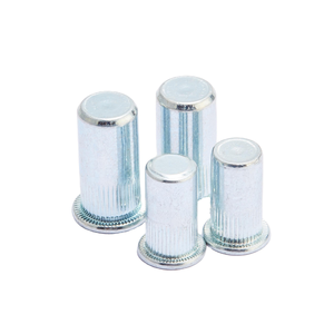 Rivet moleté aveugle à tête plate en acier au carbone zingué, prix de gros - Product Image 1