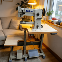 Machine à coudre industrielle multifonctionnelle de qualité supérieure, robuste, à point droit, pour vêtements, jeans, tentes, coussins et cuir