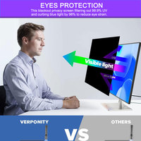 Filtre de confidentialité pour écran d'ordinateur PC 23,8'' 24'' 27'', non adhésif, anti-espionnage, protection d'écran, anti-lumière bleue, clair et mat, Nano PET
