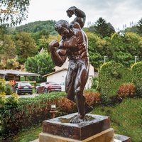 Célèbre jardin salle de sport décoration nue forte musculation homme Sculpture grandeur nature Muscle mâle Bronze Statue