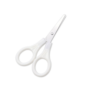 White Plastic Round Tip Scissors For Children And Kindergarten Students Office Stationery Supplies Stainless Steel Blades - Product Image 3