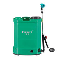 Farmjet pompa tenaga baterai 16L/18L, penyemprot ransel pertanian dengan tombol pemicu tangan