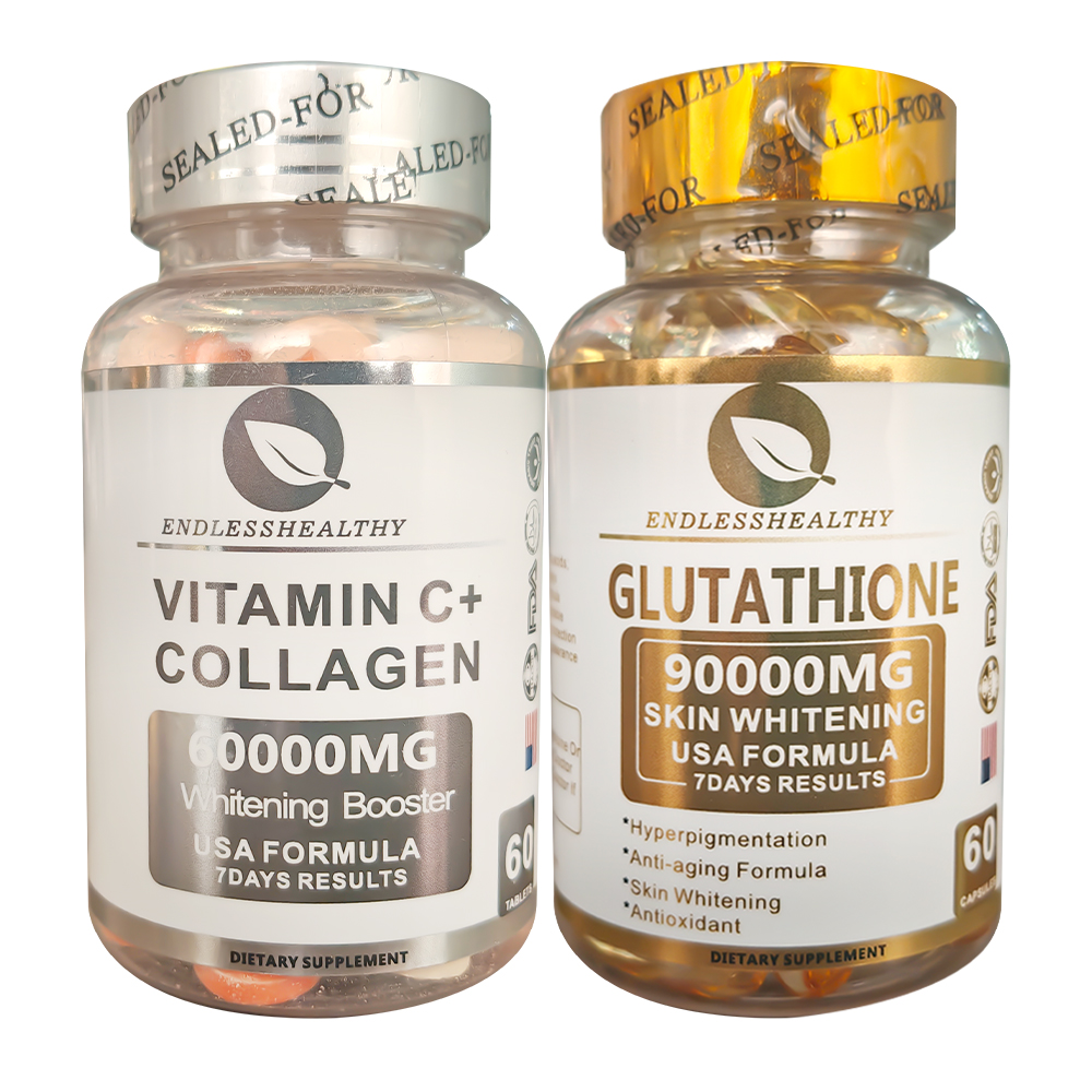 Melhores Cápsulas Naturais de L-Glutationa para Clareamento da Pele 90000Mg  Combinadas com Comprimidos de Vitamina C e Colágeno para Beleza da Pele ..., image size:1000x1000