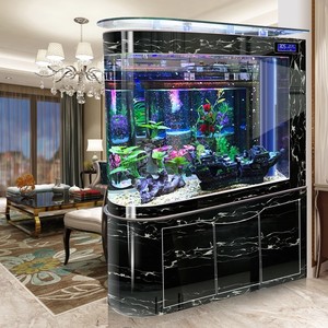 ตู้ปลาทรงรี Bullet Glass Aquarium สำหรับห้องนั่งเล่น ตกแต่งบ้าน แบ่งพื้นที่ ดีไซน์ทันสมัย หรูหรา ขนาด 600 ลิตร พร้อมระบบกรองด้านล่าง เหมาะสำหรับเลี้ยงปลาหมอสี - Product Image 4