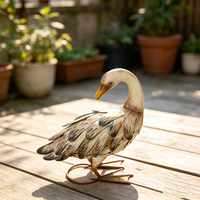 Statue de canard moderne résistante aux intempéries, sculpture de jardin, art métallique d'extérieur pour patio, ornement de pelouse