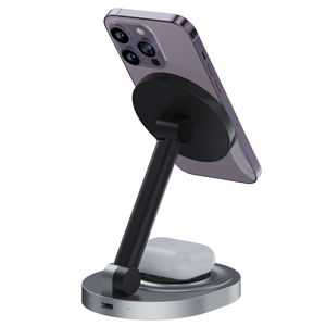 Station de charge de bureau magnétique PD avec logo personnalisé, 15 W, chargeur sans fil portable rapide pour appareils - Product Image 2