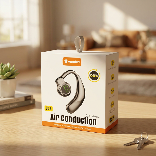 C52 OWS Wireless Earbud Headset Sports Earphones with LED Battery Indicator Handsfree Drive Call & Earloop