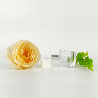 Flacon de parfum de luxe en verre plat de 50 ml avec bouchon à bille personnalisé, estampage à chaud, emballage pour crème contour des yeux et soins de la peau, diffuseur de voyage