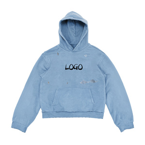 Sweat à capuche oversize pour homme, effet vieilli, délavé, à manches longues, avec poche kangourou - Product Image 3