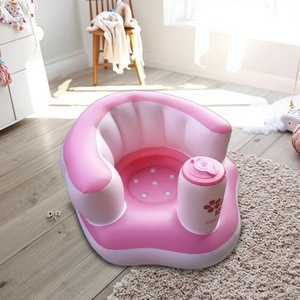Wholesale Popular Blue <b>Inflatable</b> Baby Sofa Portable Kids <b>Bath</b> Stool Baby Supplies for 3 6 9 12 Months Toddlers - Product Image 5