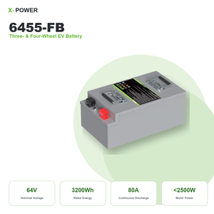 Batería de Litio LiFePO4 para Triciclo ANVOLAN XP-S600, Personalizada de Fábrica, 64V 55Ah, Carcasa Metálica, 6000 Ciclos, Paquete de Batería para Entrega - Product Image 1