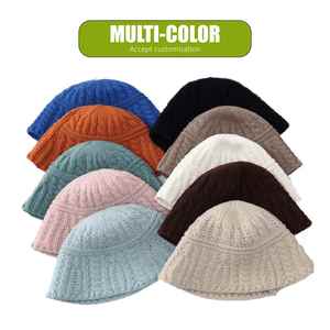 Gorro de punto grueso personalizado, gorro de invierno cálido y sólido para niños, gorro de punto de ganchillo, gorro unisex de punto trenzado y gorra. - Product Image 2