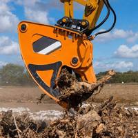 Cisaille hydraulique pour souches d'arbres, déchiqueteur de racines, machine de découpe, moteur et roulement pour excavatrices forestières de 10 à 25 tonnes