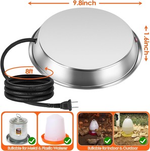 Base Riscaldata per <span class=keywords><strong>Abbeveratoio</strong></span> per Polli 11 Pollici per Fontane Metalliche, Riscaldatore per <span class=keywords><strong>Abbeveratoio</strong></span> Invernale - Product Image 6