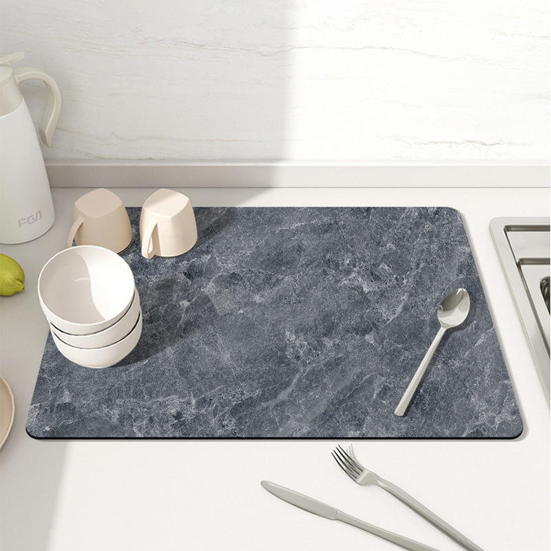 Marbre ENJOY gris foncé version sans texte