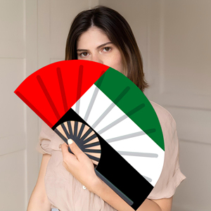 Abanicos Plegables de Bambú con la Bandera de los Emiratos Árabes Unidos, Abanico de Mano para Carnaval, Boda, Festival, Fiesta, Agencia de Viajes, Venta al Por Mayor - Product Image 5