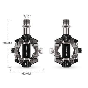 Pédales de vélo de montagne Speedone à double clip M7 en alliage d'aluminium avec roulement, pédales auto-bloquantes sans clip 96 mm 62 mm - Product Image 1