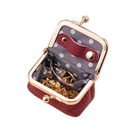 Kotak Perhiasan Kalung Mini Kulit Asli Wanita, Tempat Penyimpanan Anting, Cincin Emas, Kantong Penyimpanan Emas, Dompet Koin, Tempat Earphone