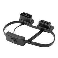 Cable plano de conector macho a hembra OBDII/OBD2 de 16 Pines de perfil bajo 1M Cable de extensión de diagnóstico Delgado completo de 16 pines J1962 OBD 2/II