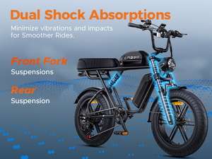 Bicicleta Eléctrica Engwe M1 con Batería Única de 48V 15.6AH, 250W, Llanta Gruesa de 20 Pulgadas, Doble Suspensión, Estilo Moped, Disponible en Almacenes de la UE y el Reino Unido - Product Image 6