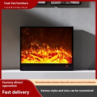 Cheminée électrique en acier de qualité hôtelière Simulation LCD Feu Tenture murale Brûleur artificiel à LED Flamme intérieure Décoration électrique