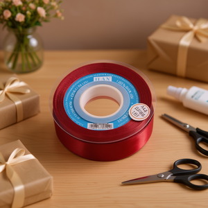 ริบบิ้นผ้าซาตินอิลัน 1.5 ซม. 25 หลา สีเบอร์กันดี D27 - Product Image 2