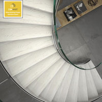 Escalier hélicoïdal moderne intérieur sur mesure en métal et bois CBMmart avec rampe en verre et design durable